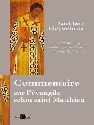 cover image of Commentaire sur l'évangile selon saint Matthieu